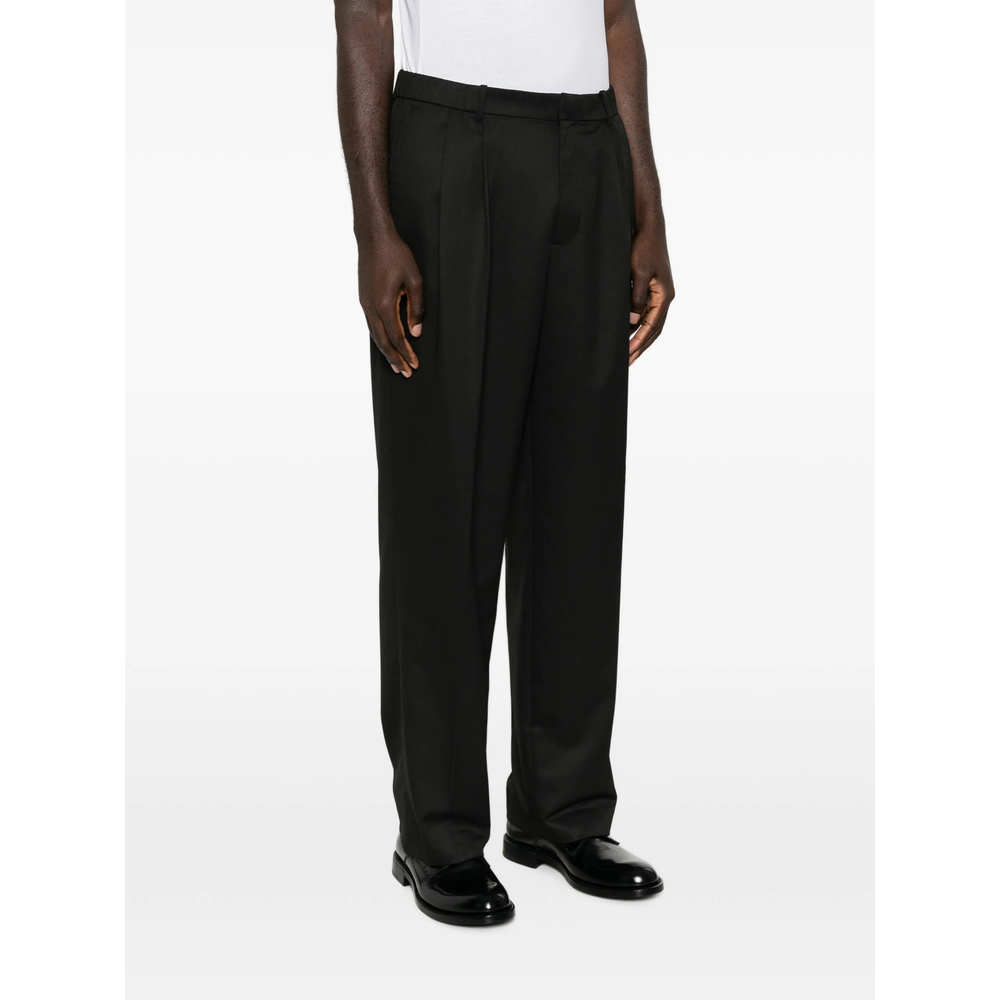 Pleated Straight-Leg Trousers