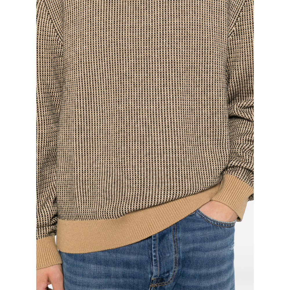 Micro-Patterned Crew-Neck Sweater