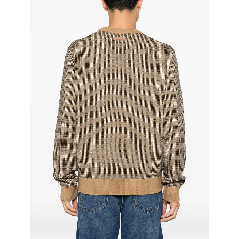 Micro-Patterned Crew-Neck Sweater