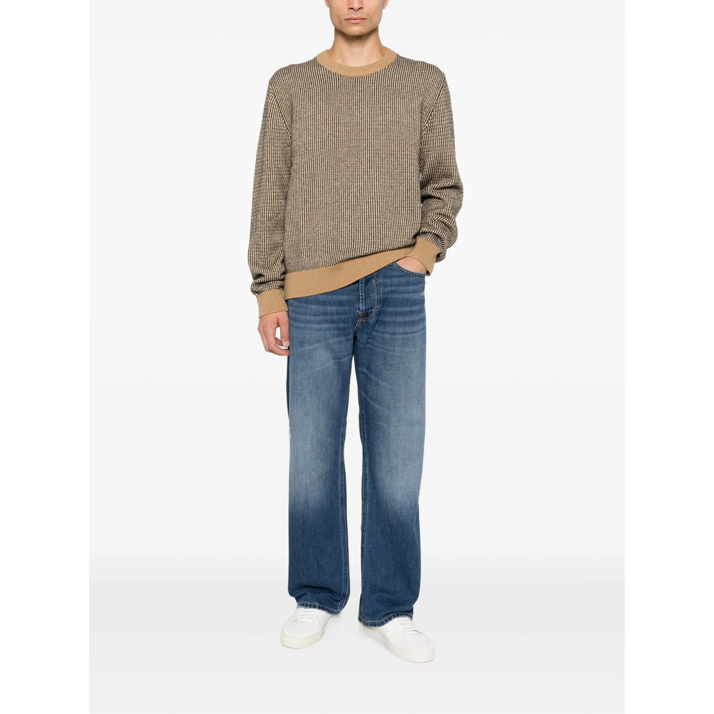 Micro-Patterned Crew-Neck Sweater