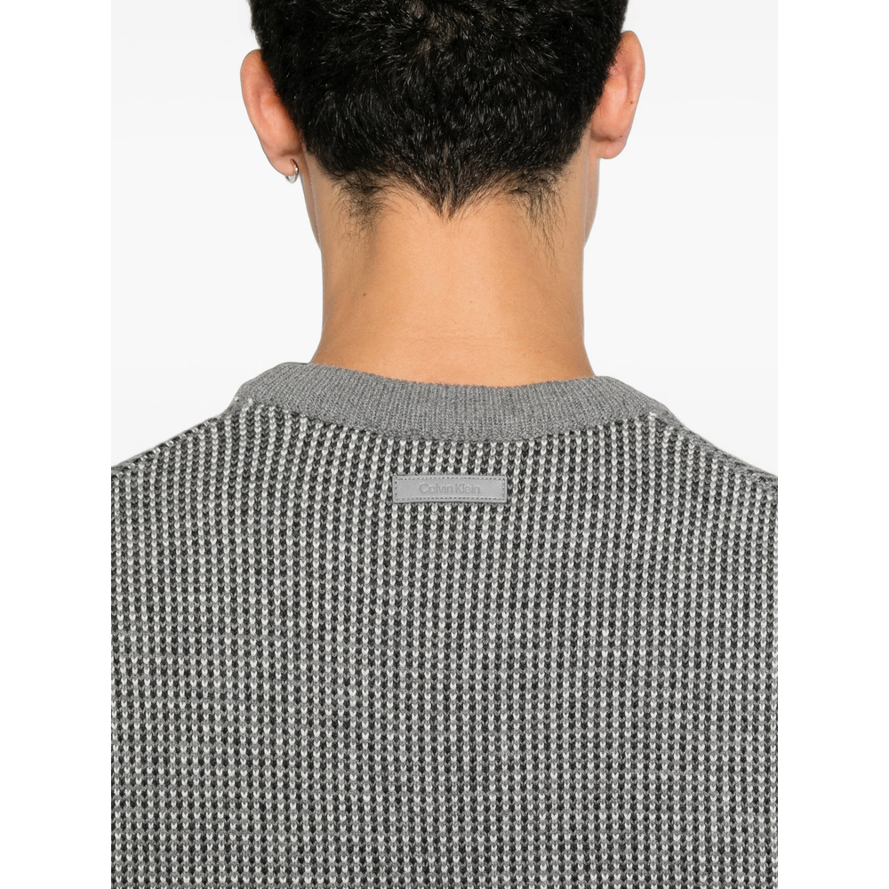 Waffle-Knit Crew-Neck Sweater