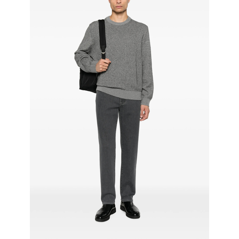 Waffle-Knit Crew-Neck Sweater