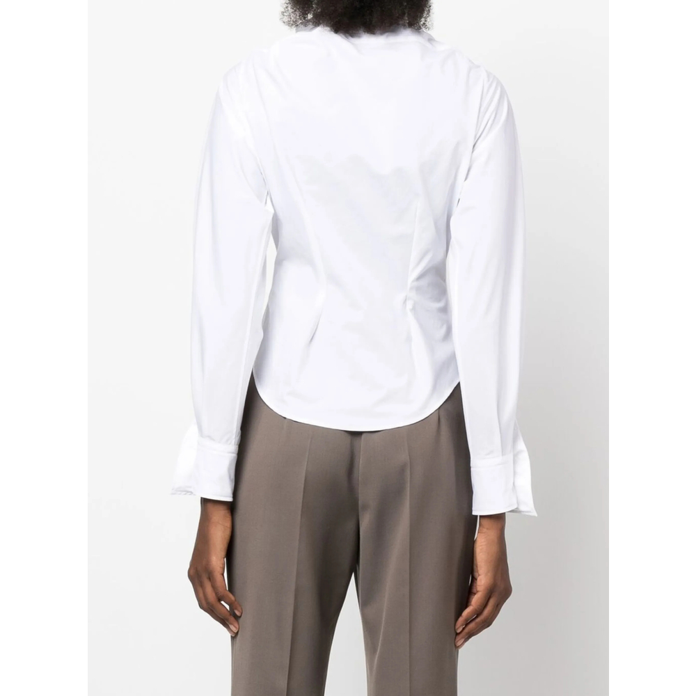Draped Orb-Embroidered Shirt