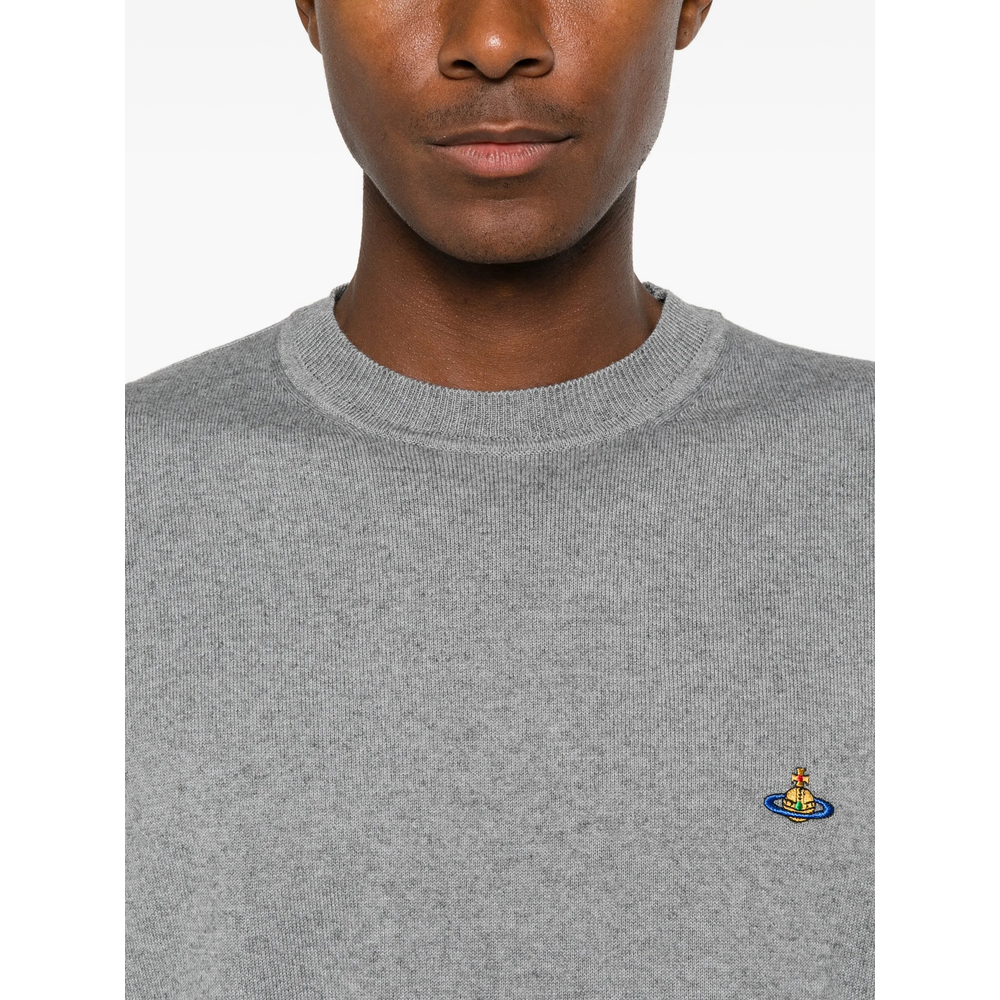 Alex Embroidered-Detail Crew-Neck Long-Sleeve Knitted Cotton T-Shirt