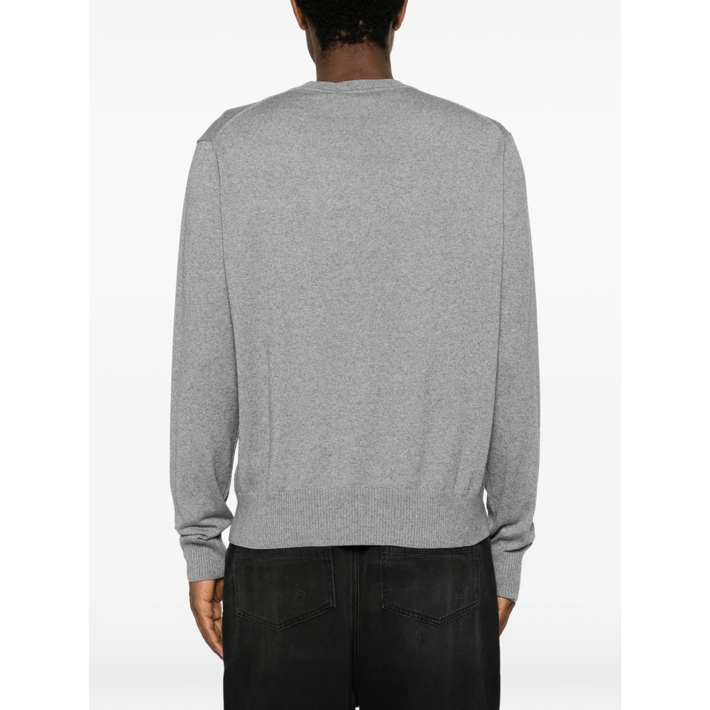 Alex Embroidered-Detail Crew-Neck Long-Sleeve Knitted Cotton T-Shirt