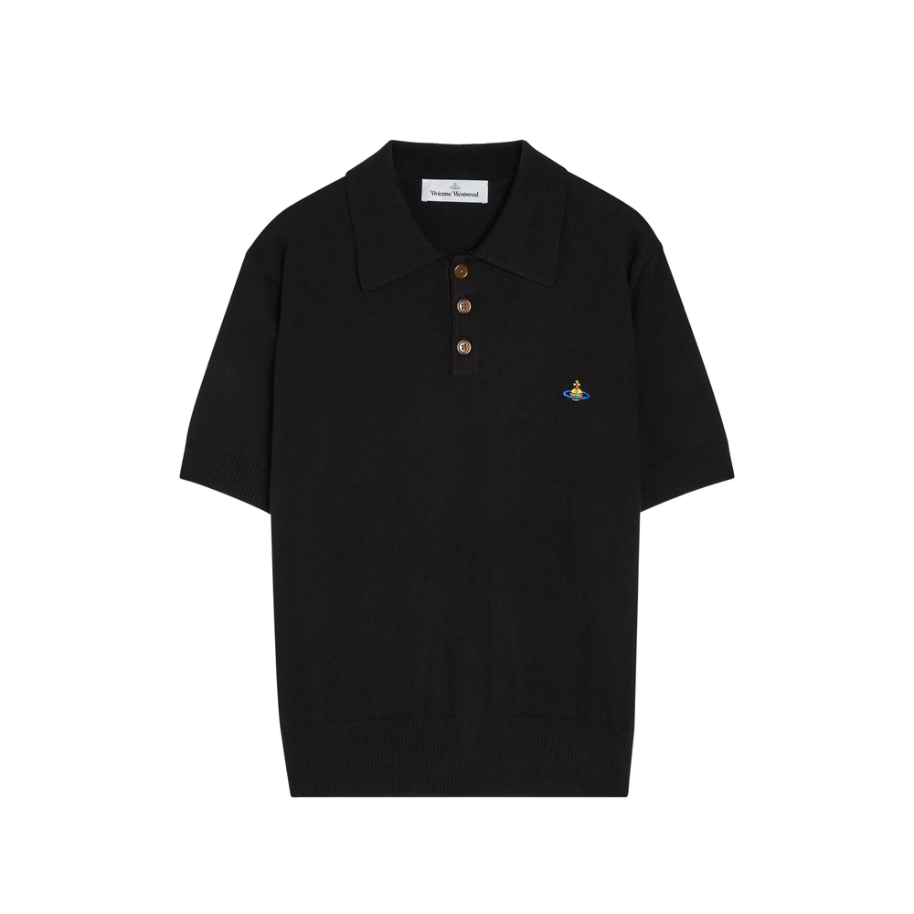 Vivienne Westwood Embroidered-motif Ribbed-trim Polo Shirt