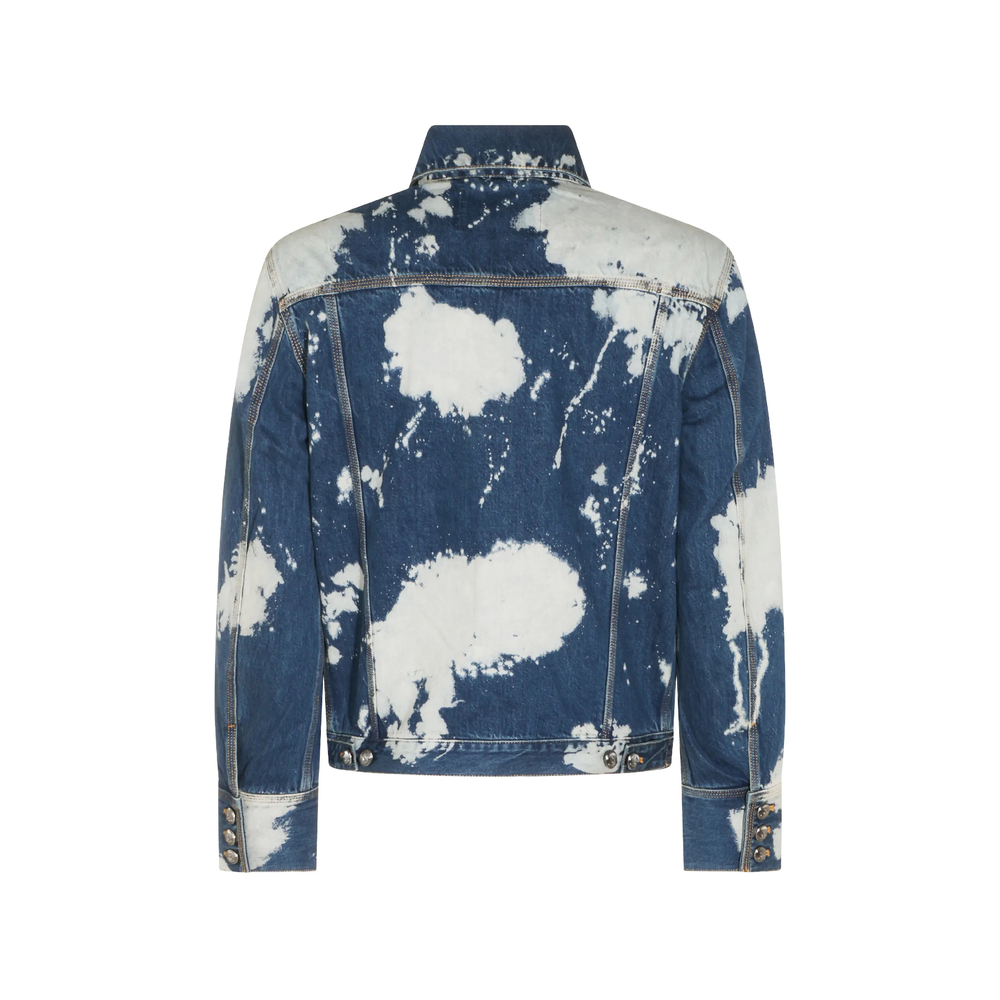 Bleach-Effect Denim Jacket