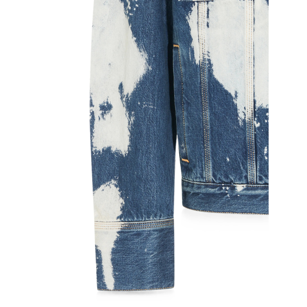 Bleach-Effect Denim Jacket