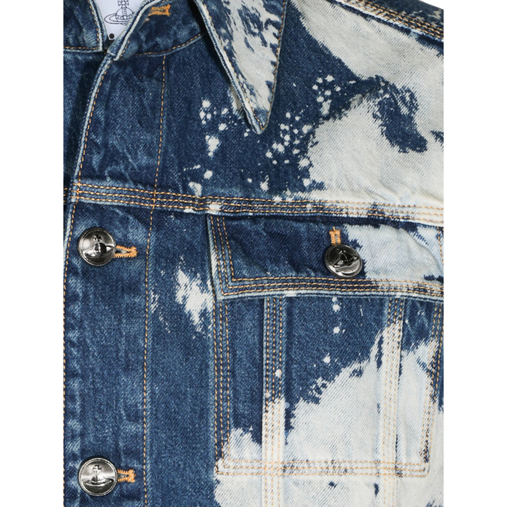 Bleach-Effect Denim Jacket