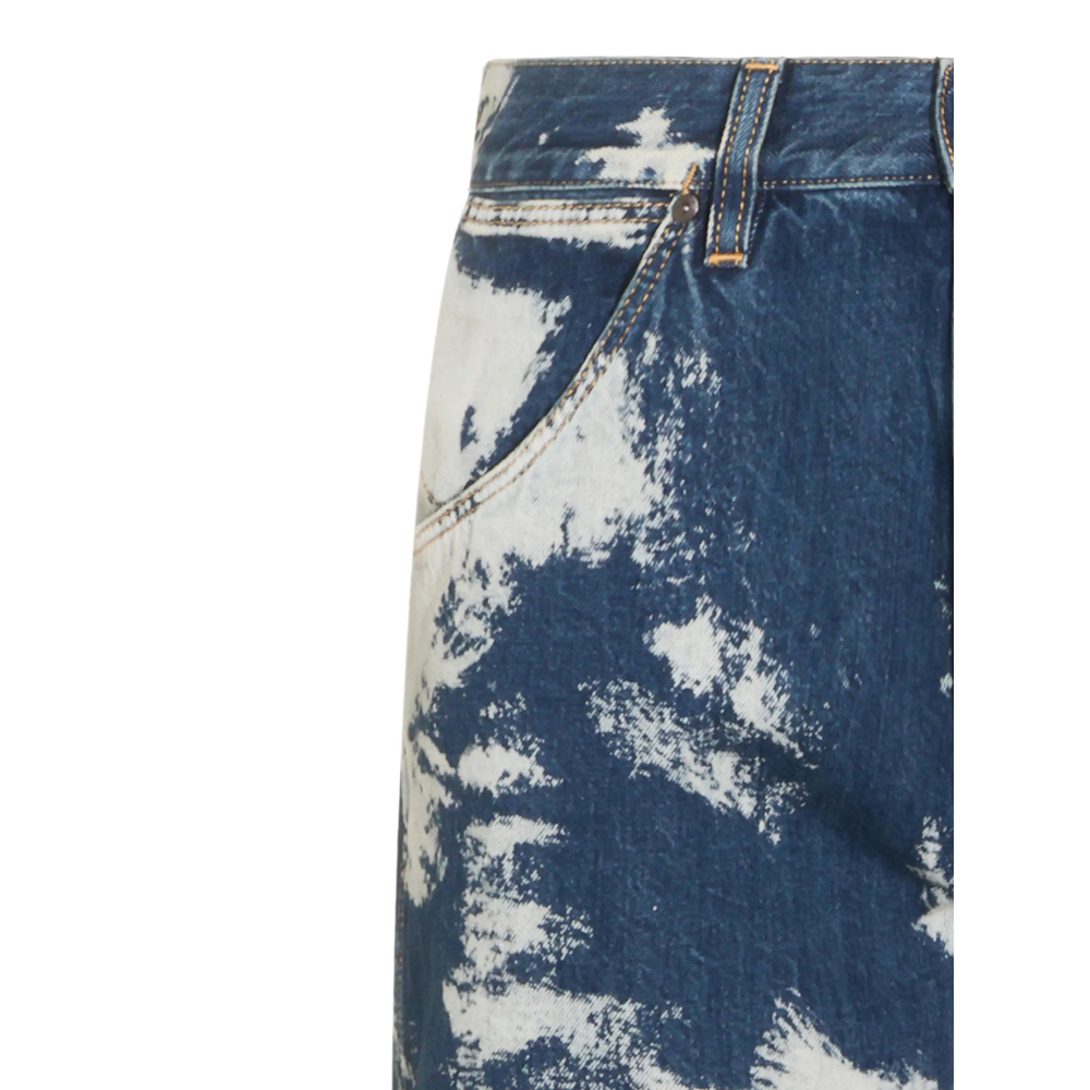 Bleach-Effect Straight-Leg Jeans