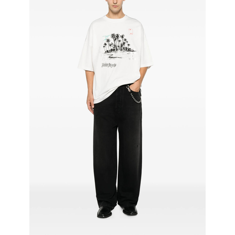 Graphic-Print Rhinestone-Embellished T-Shirt