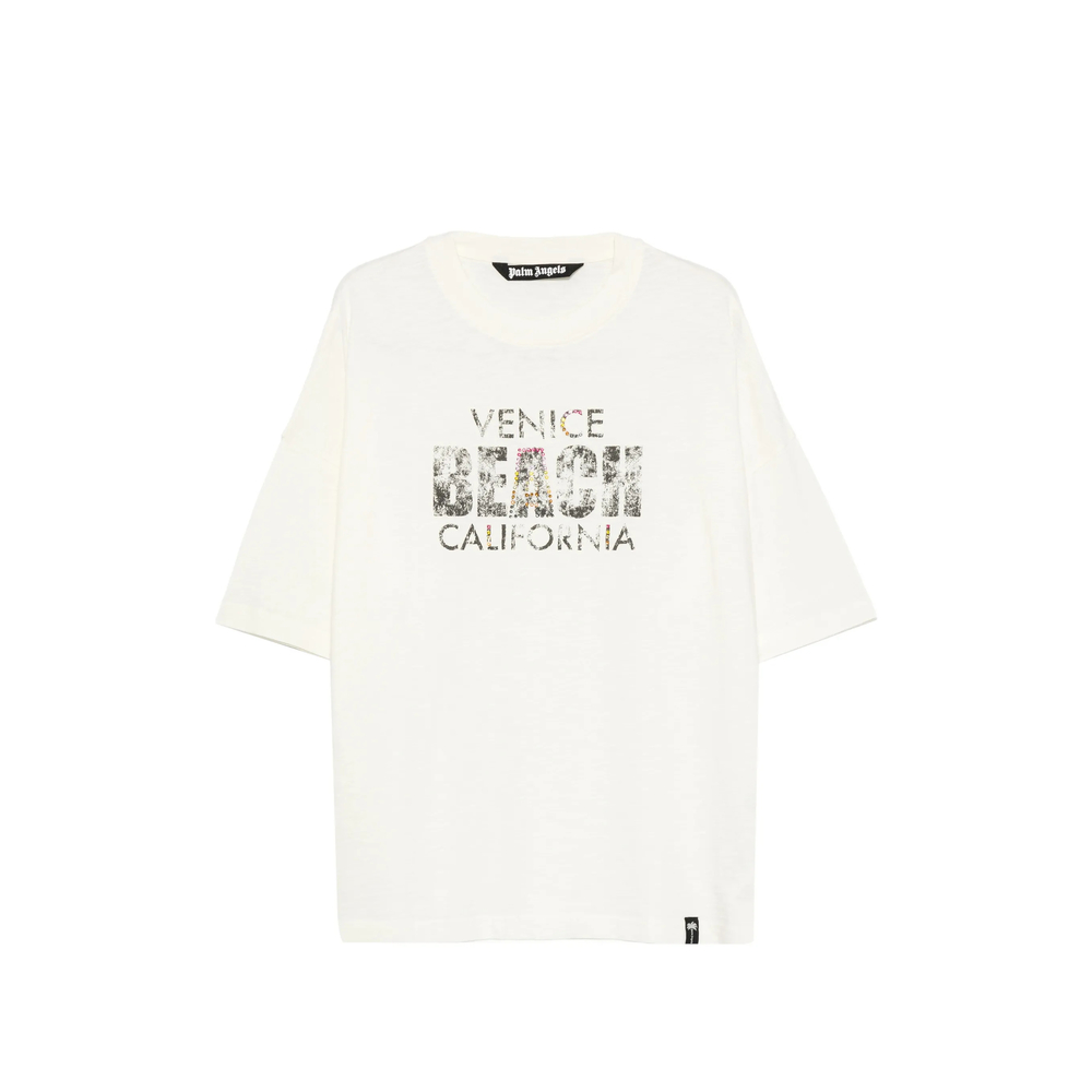 Palm Angels Graphic-print Rhinestone-embellished T-shirt
