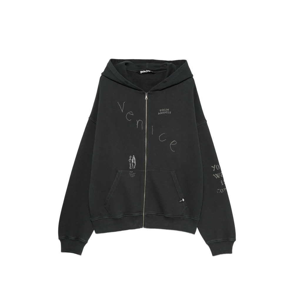 Palm Angels Graphic-print Zip-up Hoodie