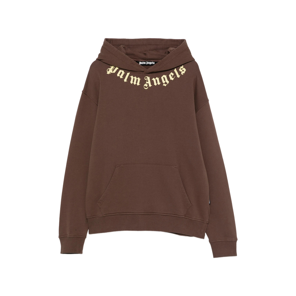 Palm Angels Neck Logo Printed Hoodie