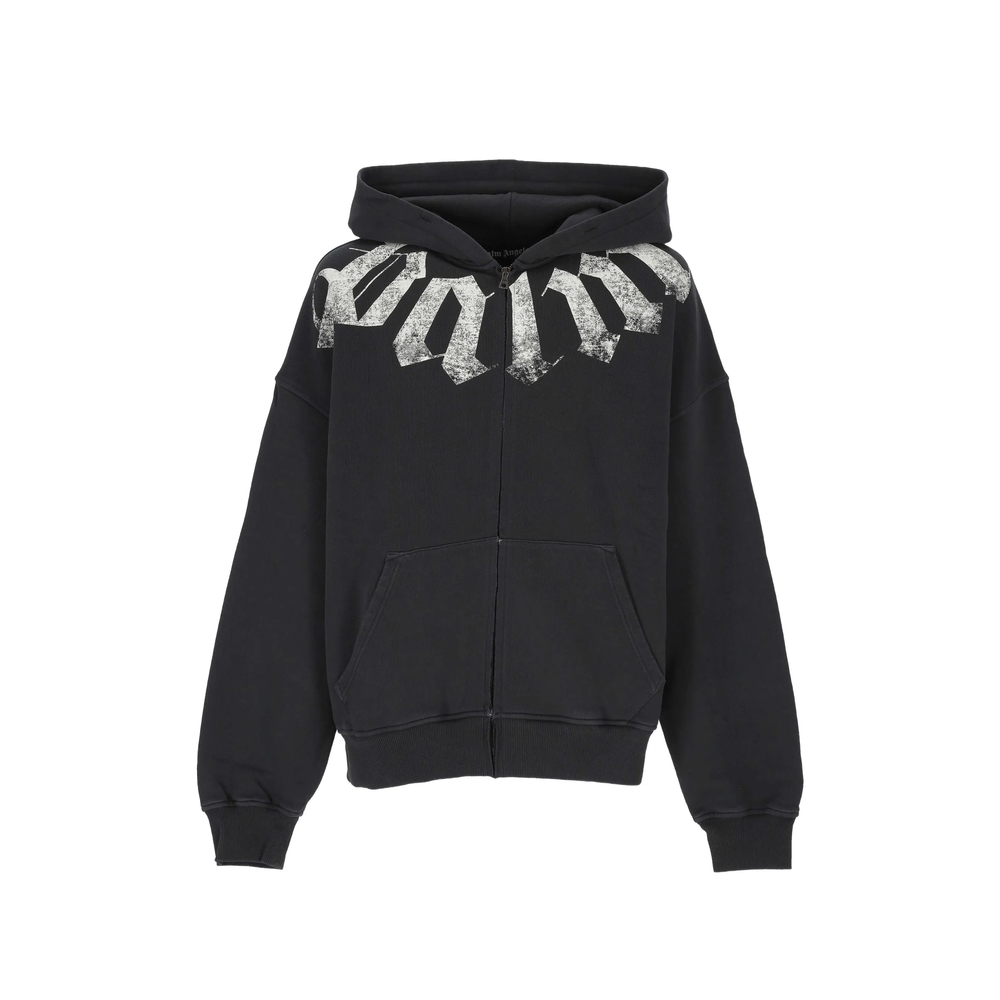 Palm Angels Logo-print Zip-up Hoodie