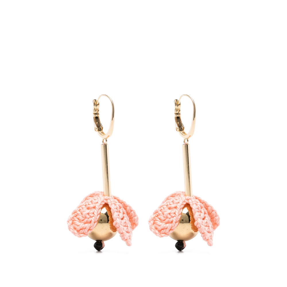 La Doublej Bouquet Drop Crochet-flower Drop Earrings
