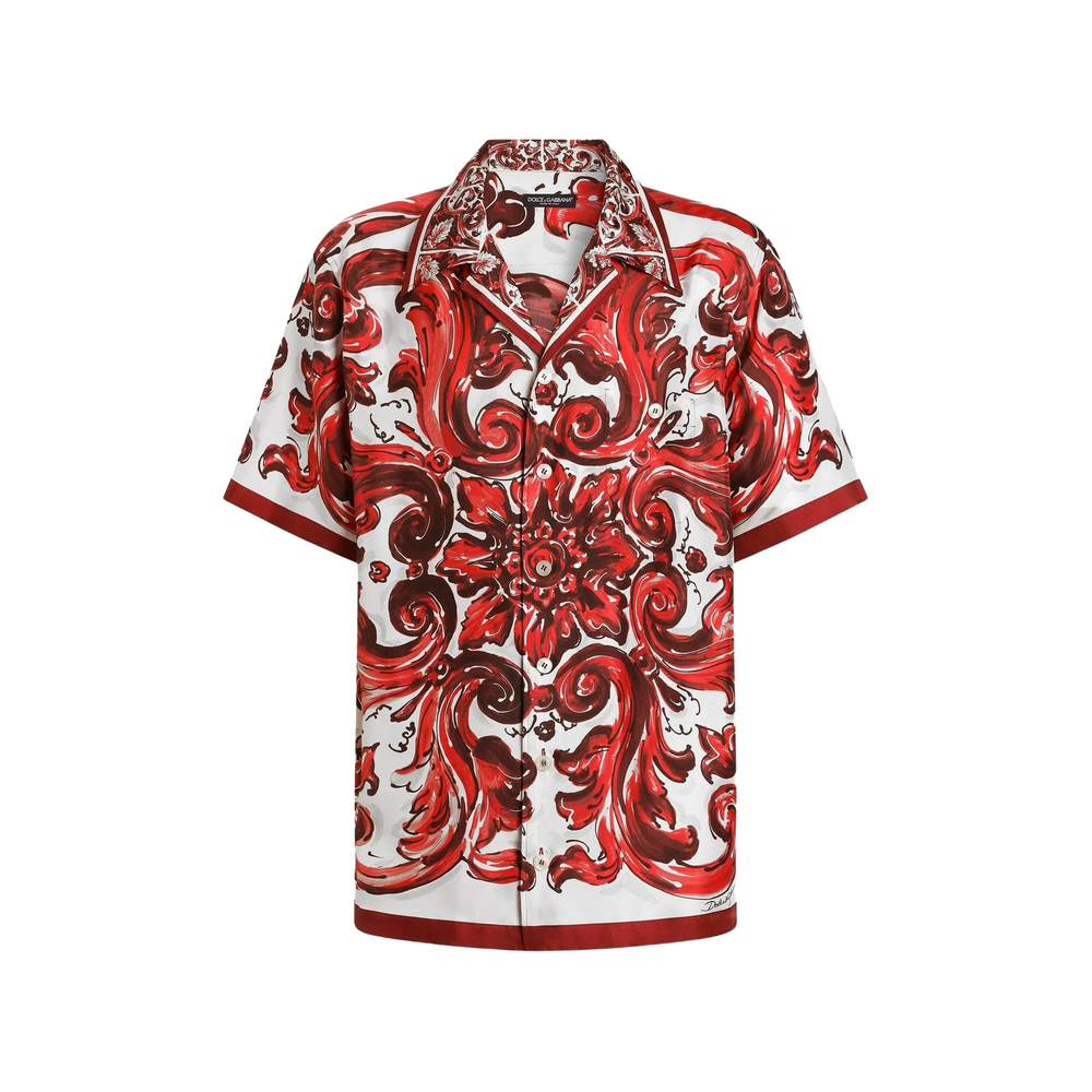 Dolce & Gabbana Majolica-print Silk Twill Hawaii Shirt