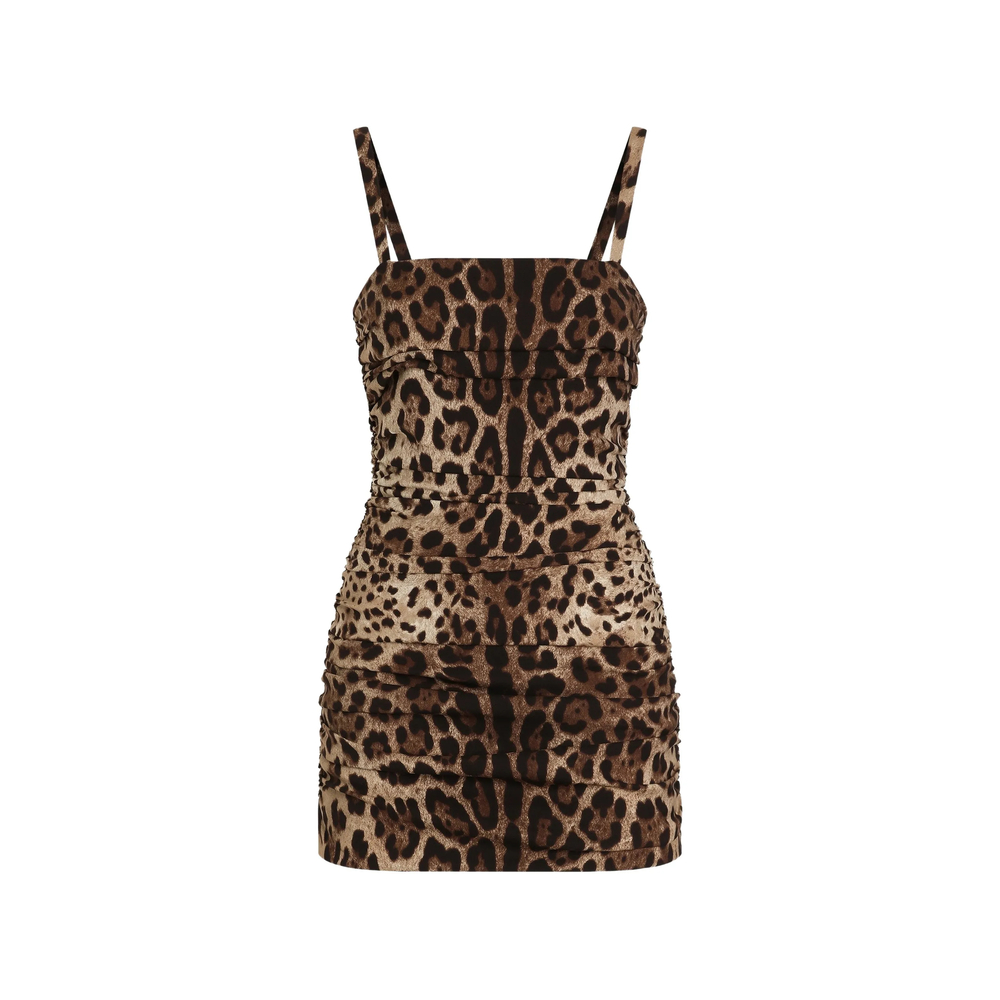 Dolce & Gabbana Leo-print Charmeuse Dress