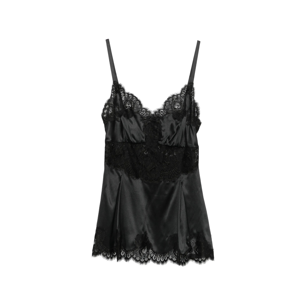 Dolce & Gabbana Lace-trim Satin Top