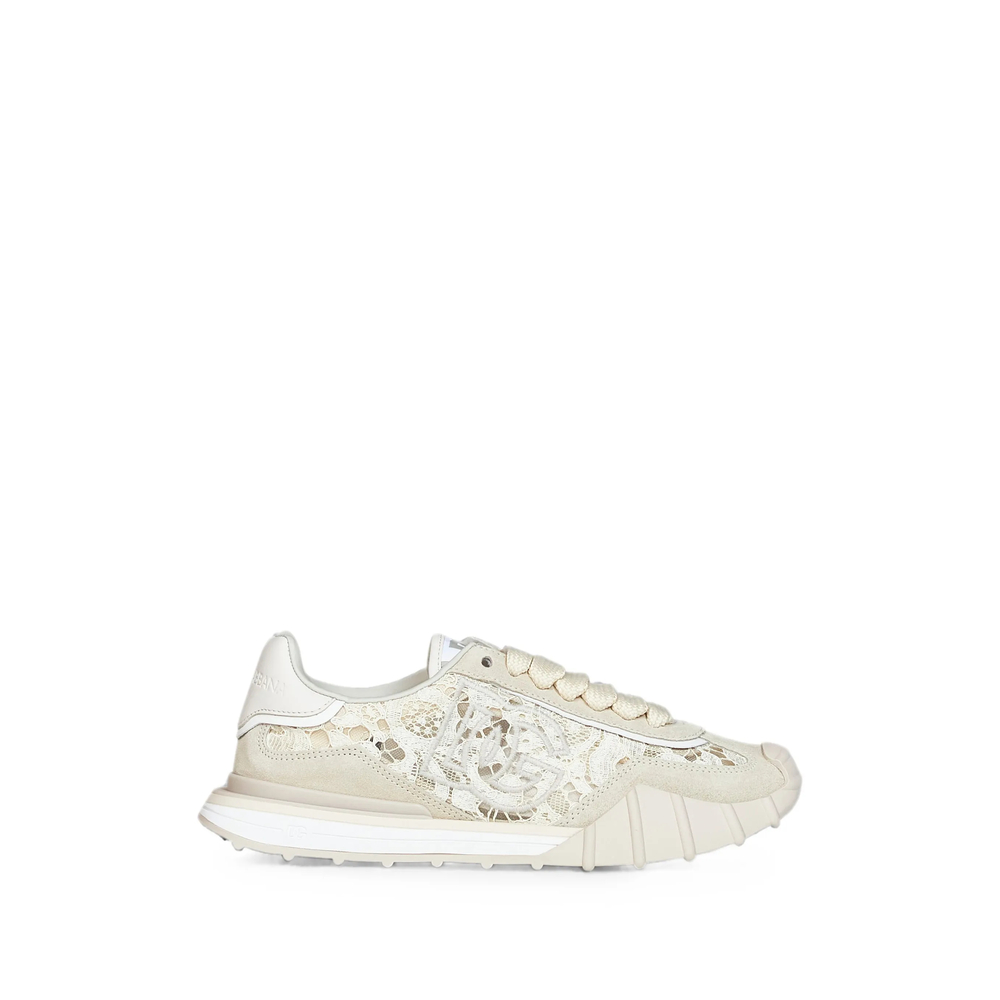 Dolce & Gabbana Lace-panelled Suede Sneakers