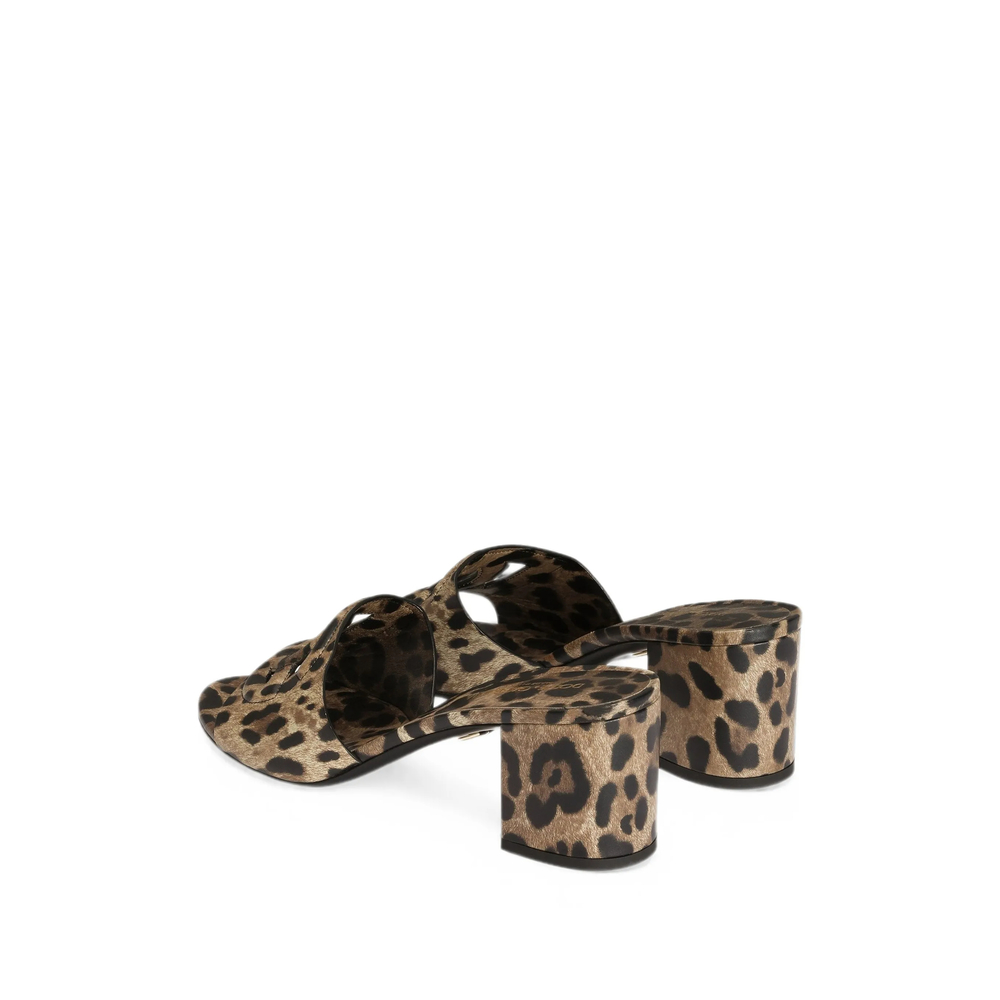 Leo-Print Calfskin Mules