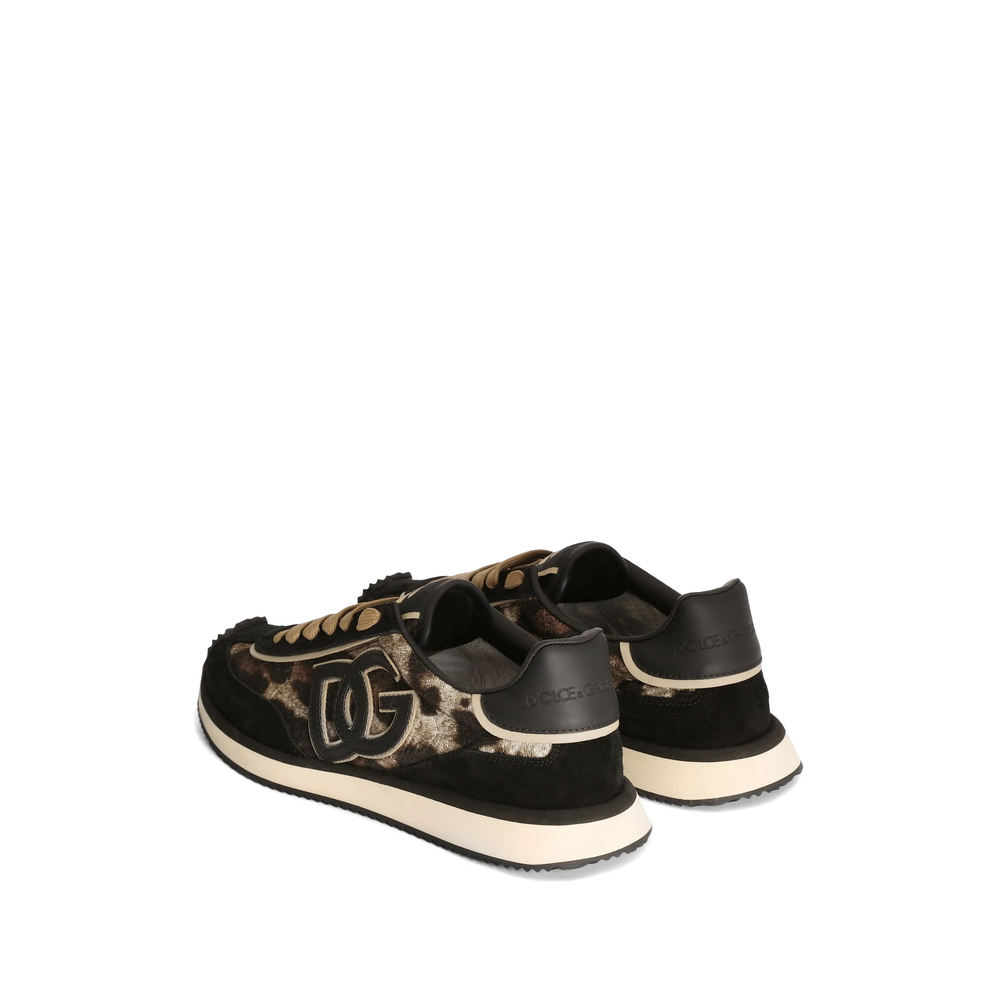 Leo-Print Fabric Dg Cushion Sneakers