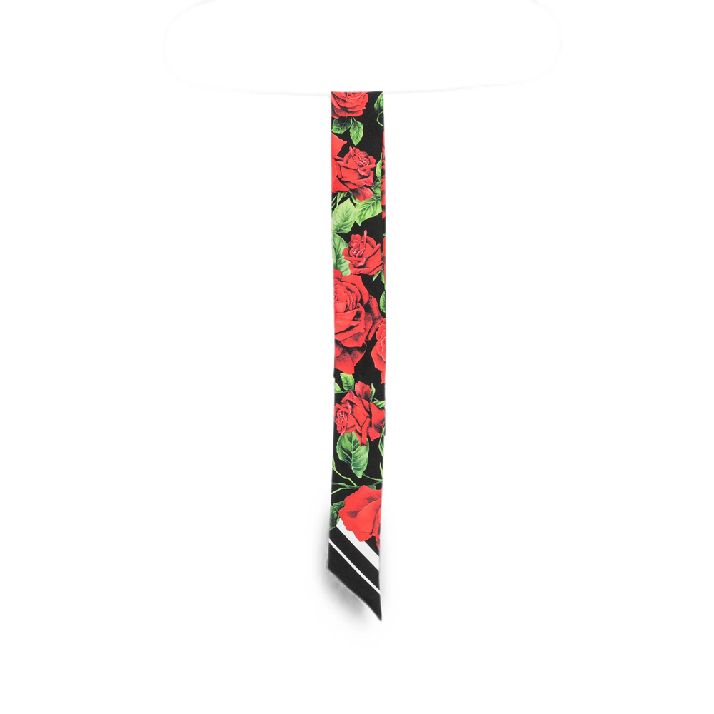 Dolce & Gabbana Rose-print Silk Twill Bandeau