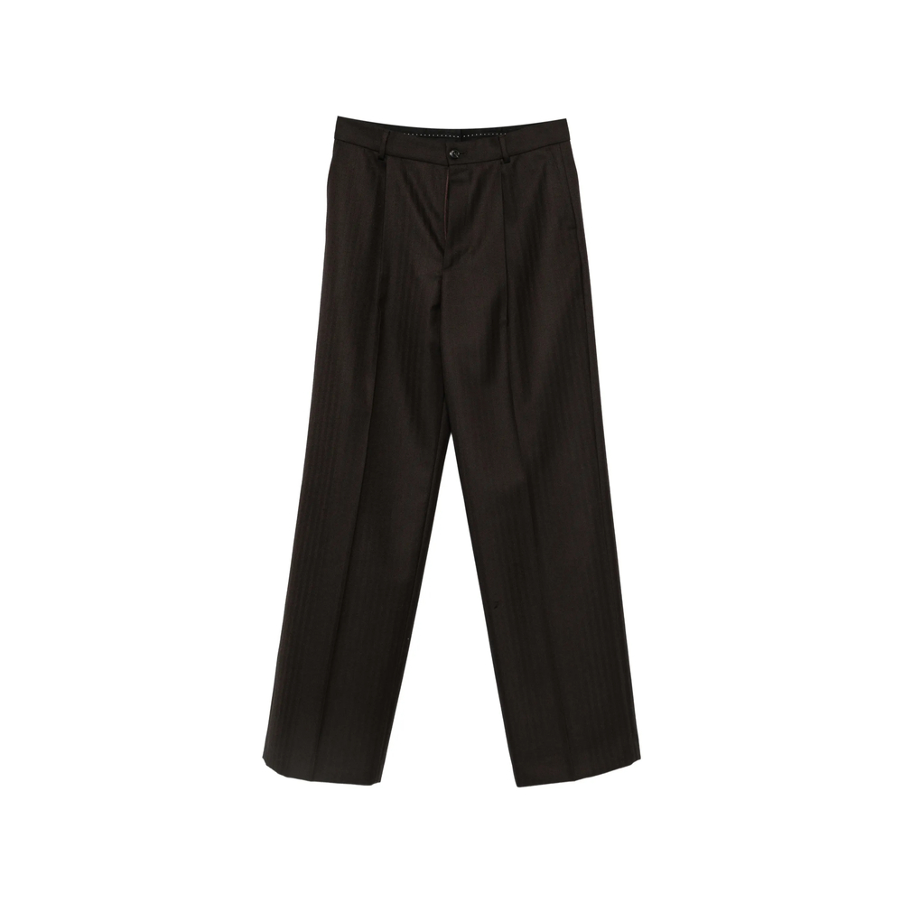 Dries Van Noten Herringbone-pattern Wide-leg Trousers