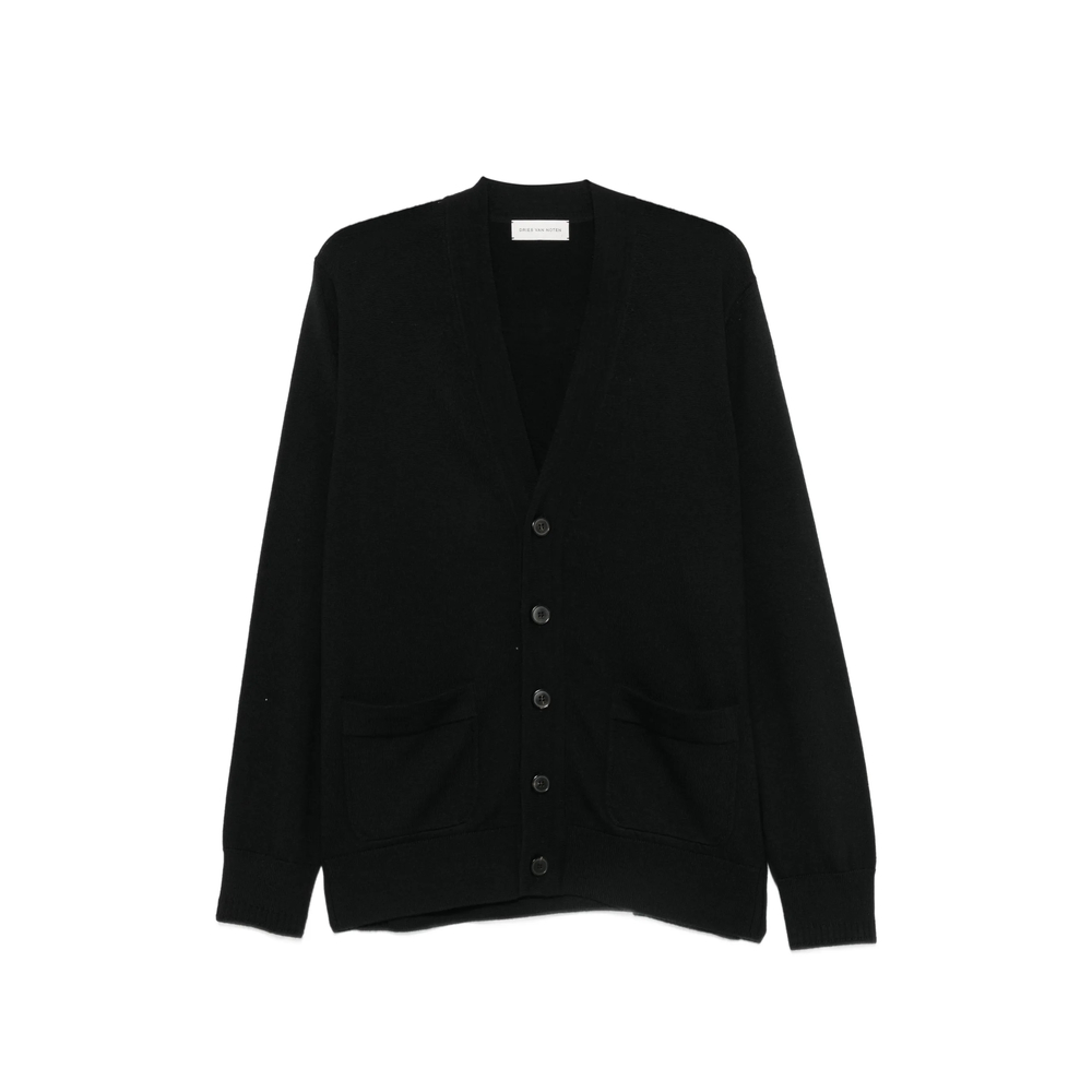 V-Neck Patch-Pocket Cardigan