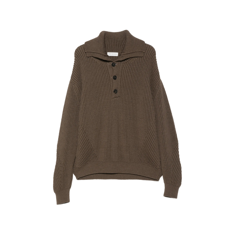 Dries Van Noten Ribbed-knit Button-up Sweater