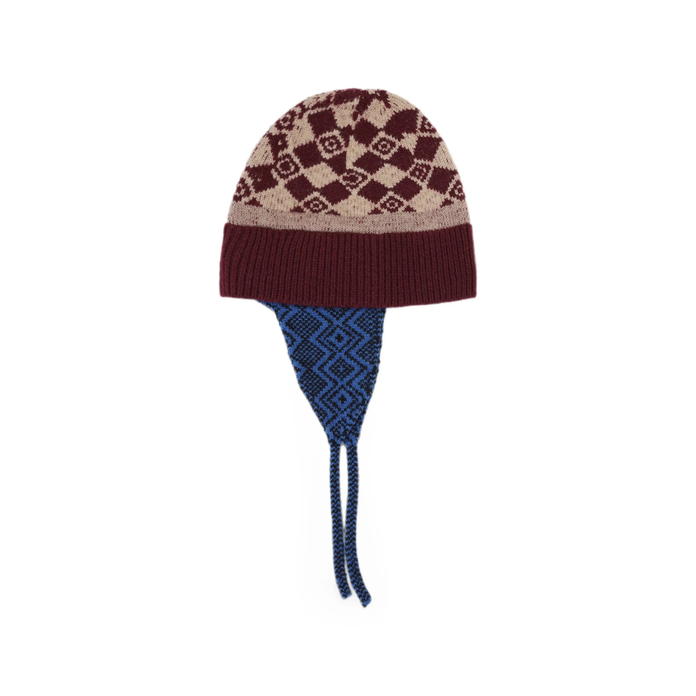 Dries Van Noten — Dries Van Noten Argyle-knit Ear-flap Beanie Hat