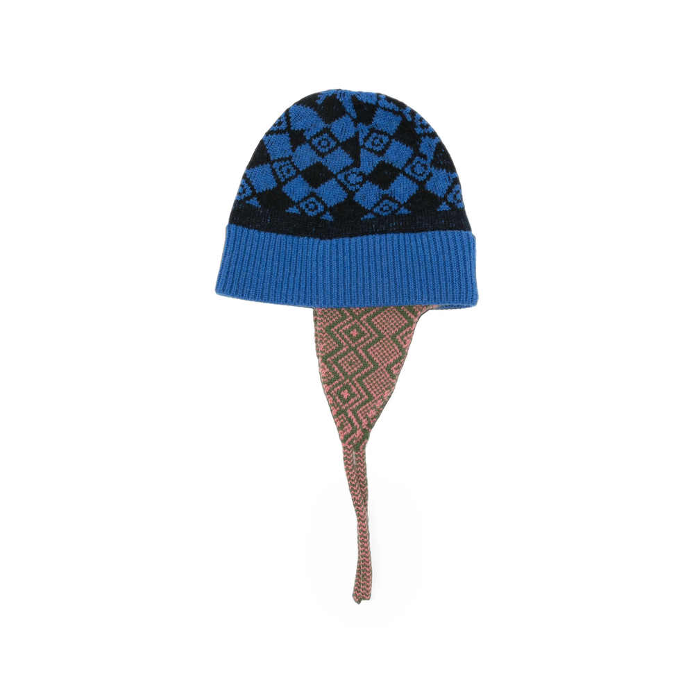 Dries Van Noten Geometric-pattern Ear-flap Beanie Hat
