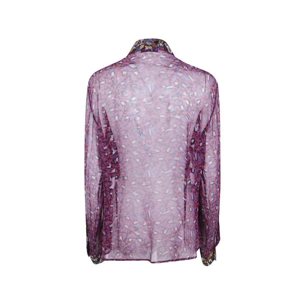 Marbled Clay Embellished Ruffled Shirt