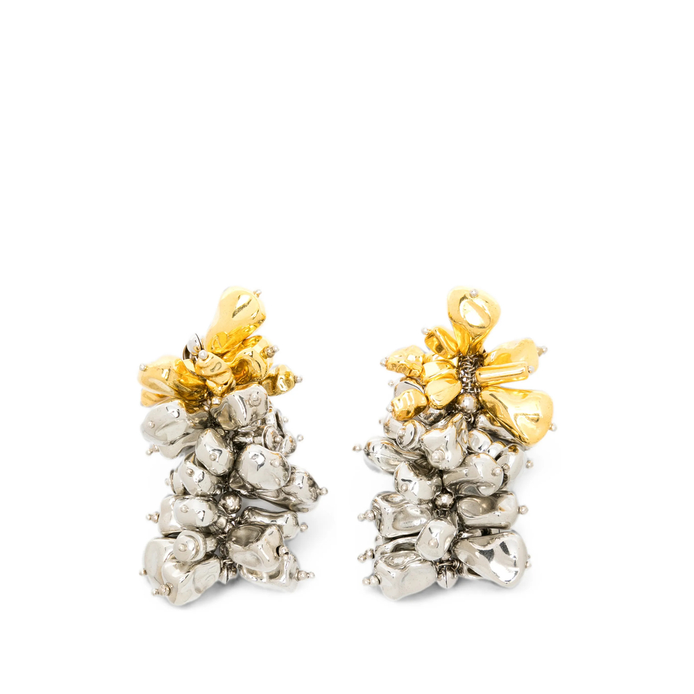 Dries Van Noten Metallic-effect Drop Earrings In Silver/gold