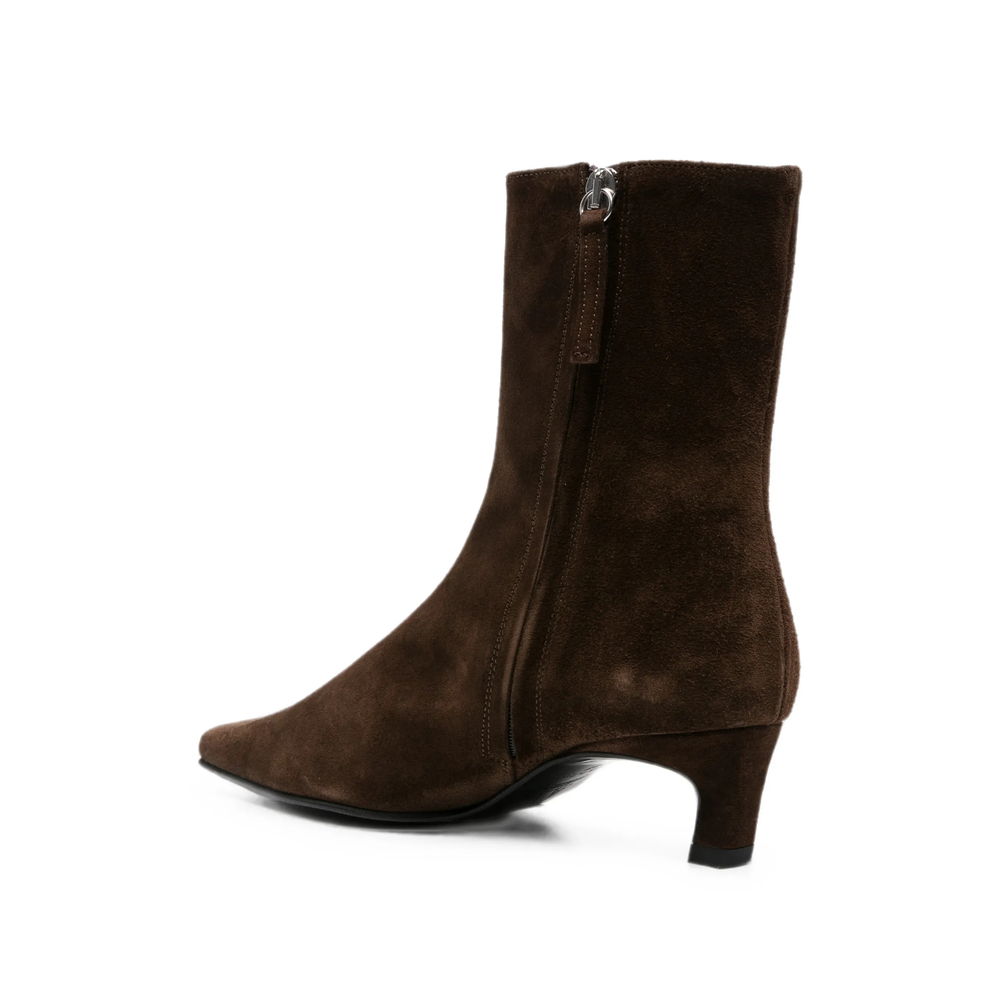 Suede Pointed-Toe Ankle Boots