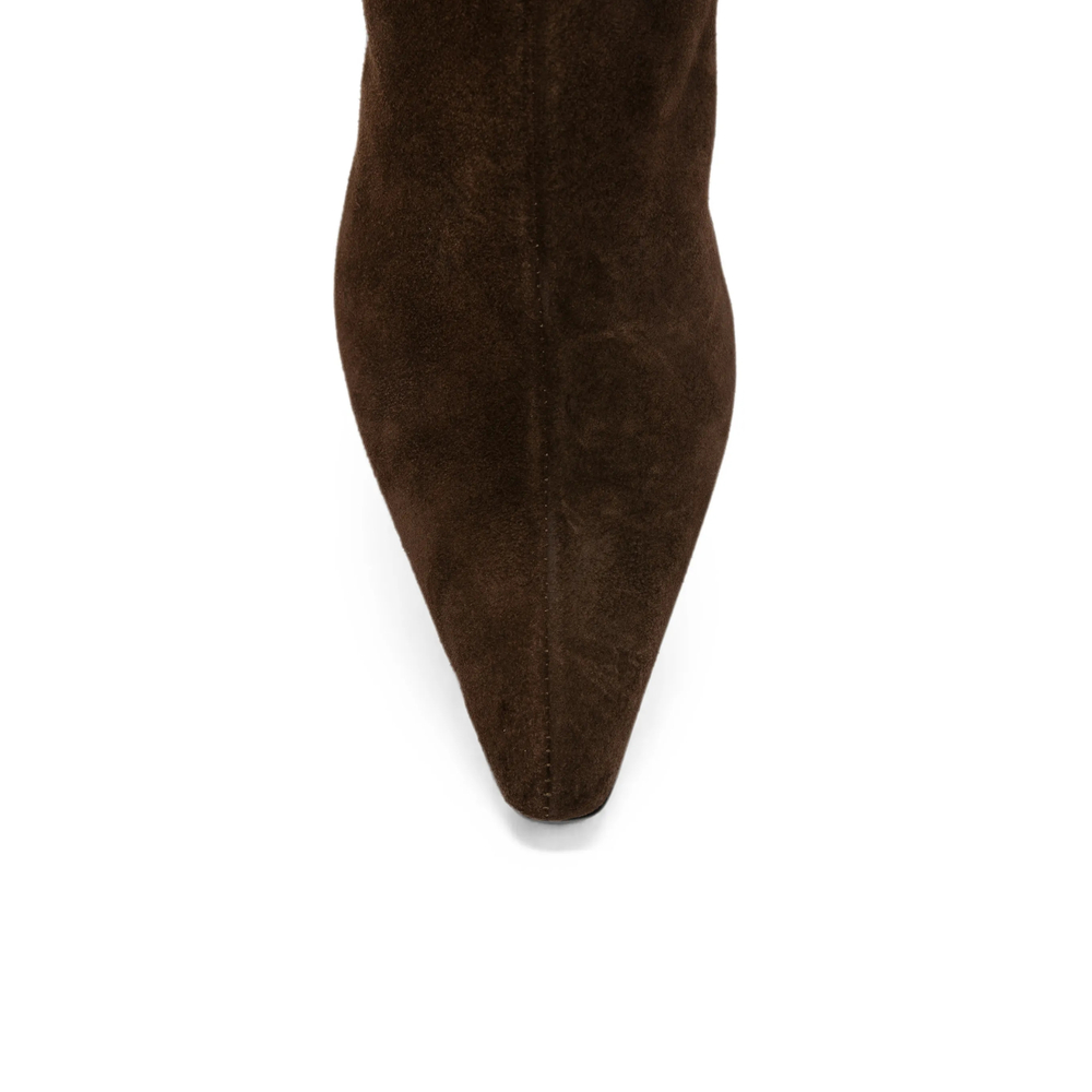 Suede Pointed-Toe Ankle Boots