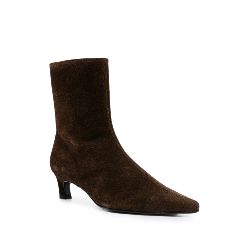 Suede Pointed-Toe Ankle Boots