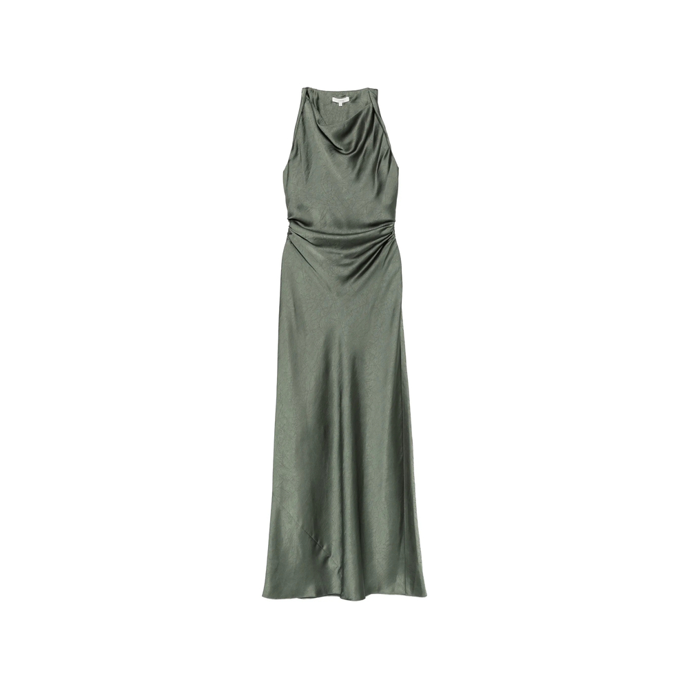 Vince Cowl-neck Ruched Maxi Dress