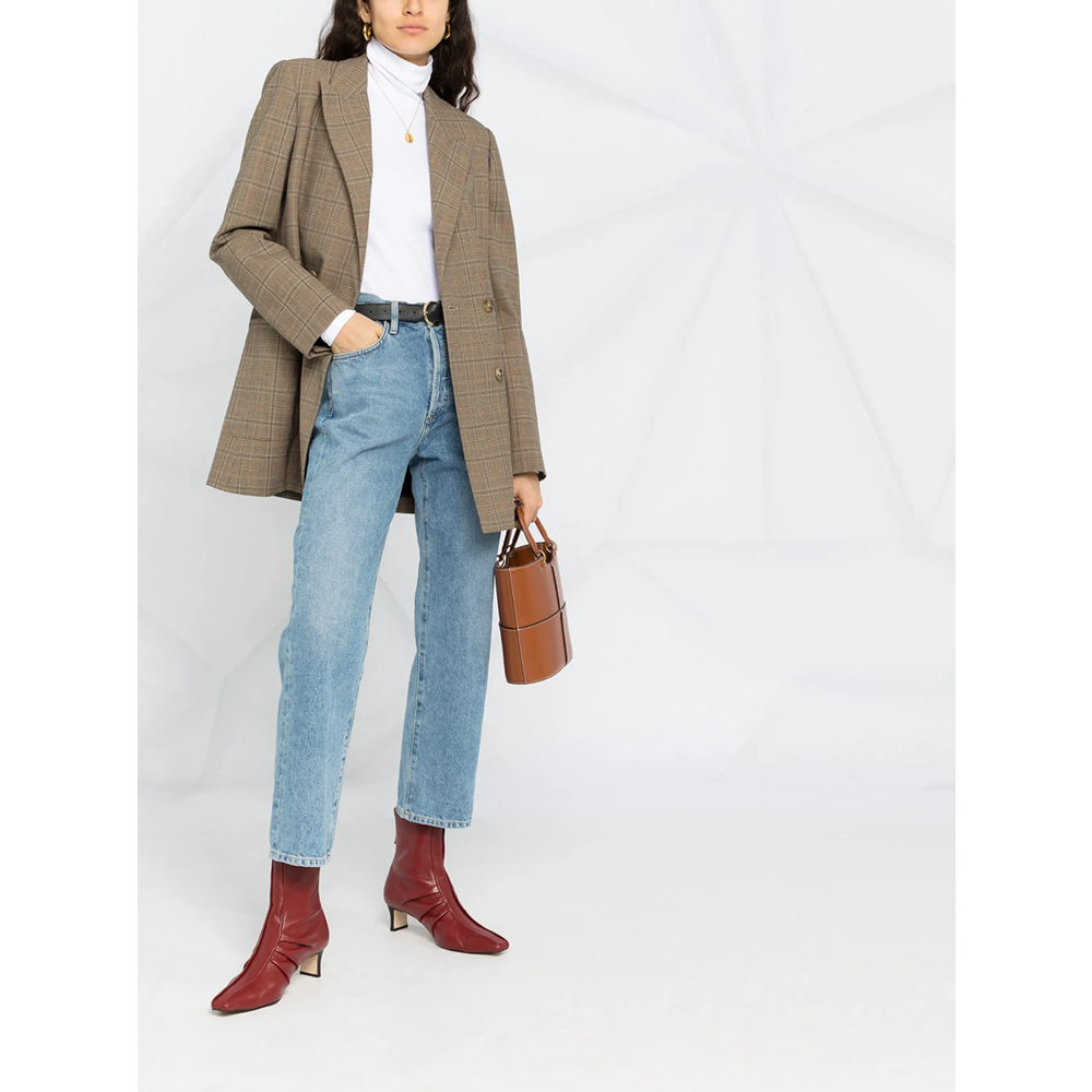 Roll-Neck Cotton Blouse