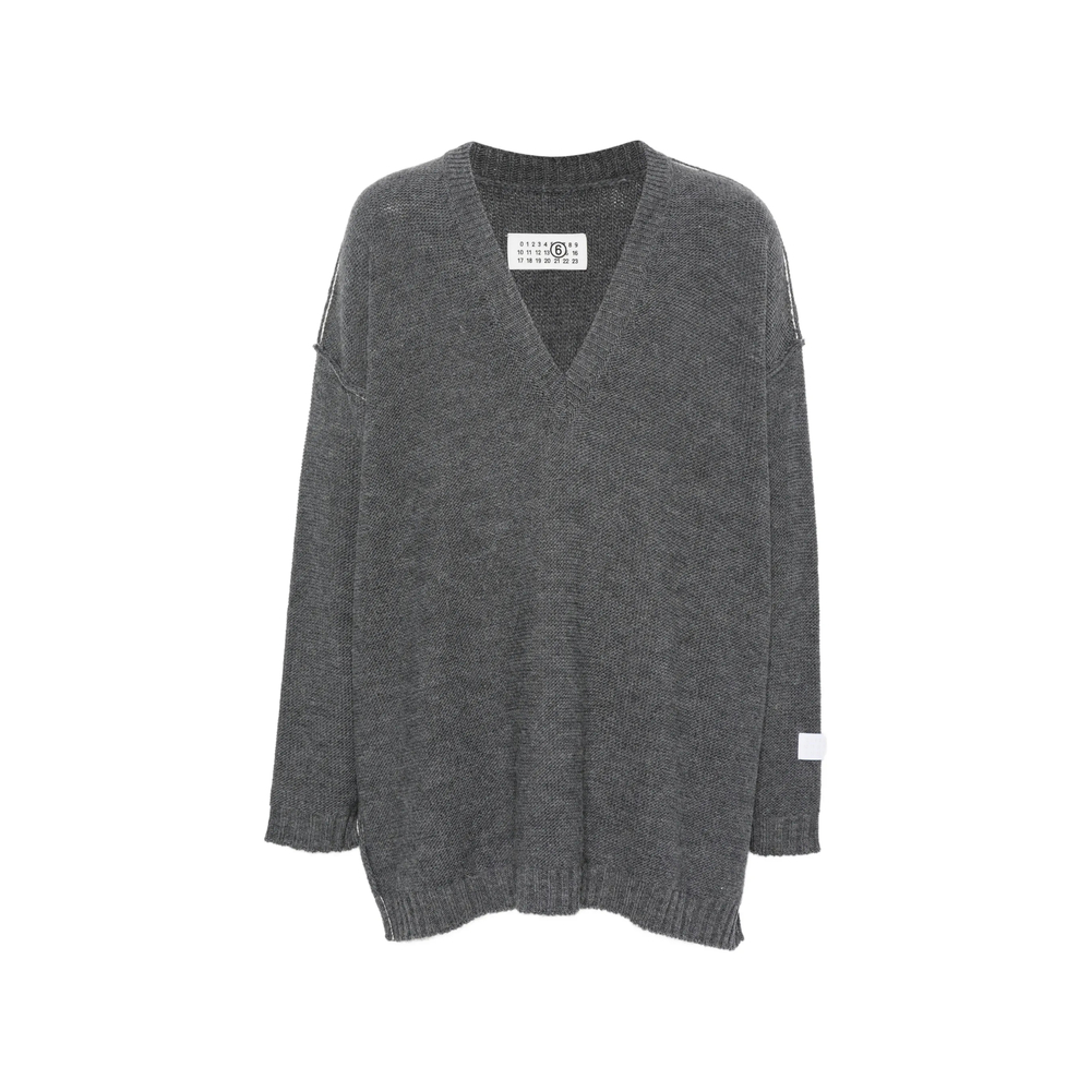 Mm6 Maison Margiela V-neck Drop-shoulder Sweater