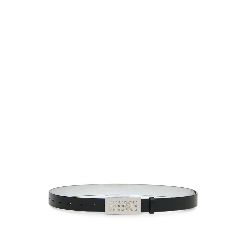 Mm6 Maison Margiela Plaque-detail Belt In Black
