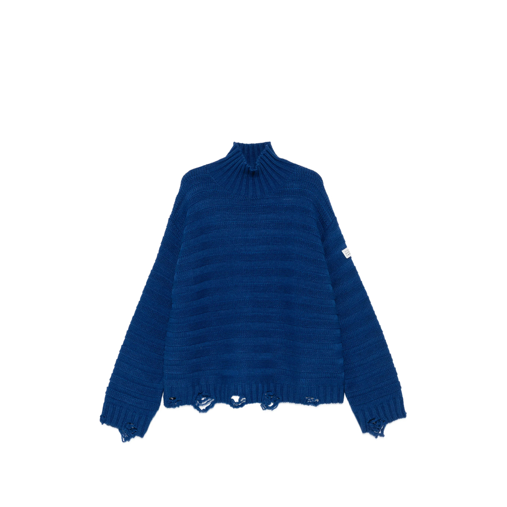 Mm6 Maison Margiela Distressed Ribbed-knit Sweater