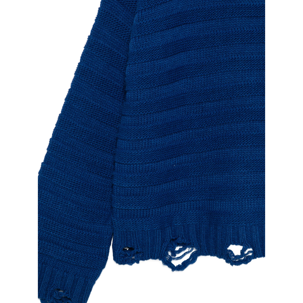 Mm6 Maison Margiela Distressed Ribbed-Knit Sweater