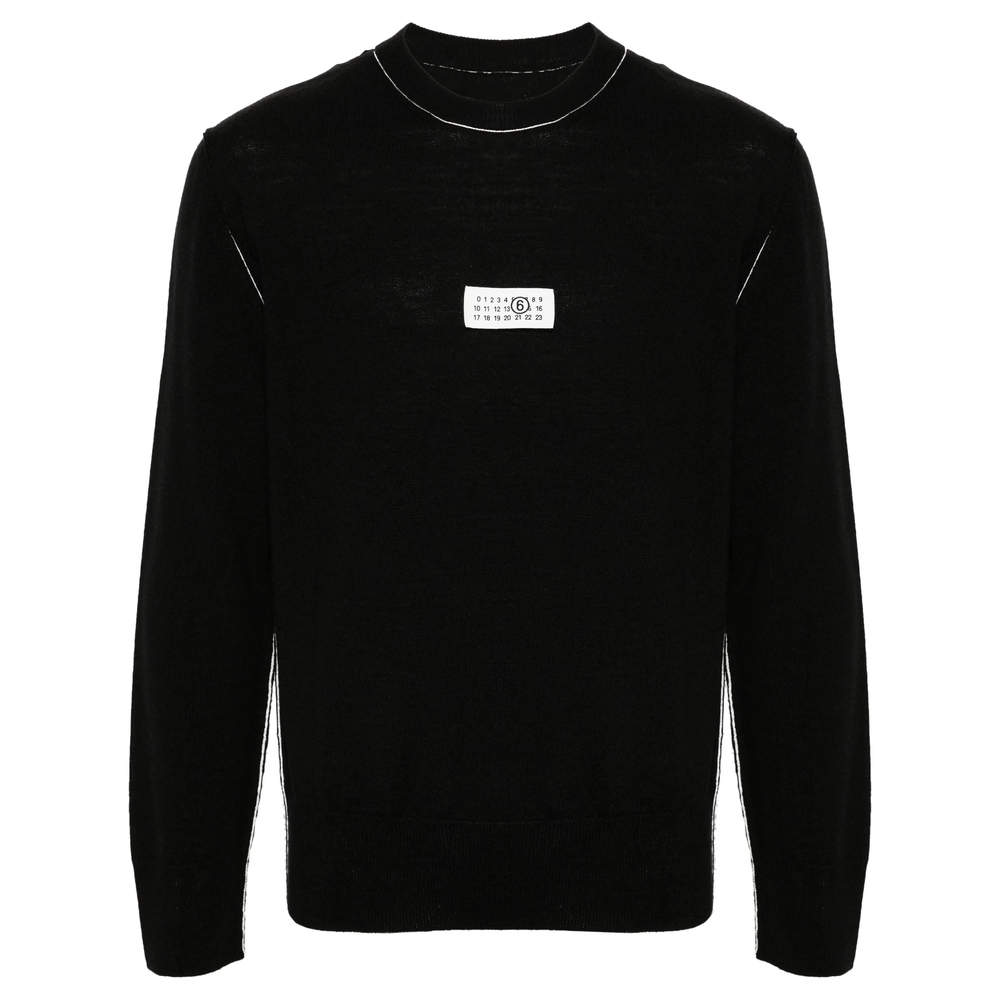 Mm6 Maison Margiela Numbers-motif Fine-knit Jumper