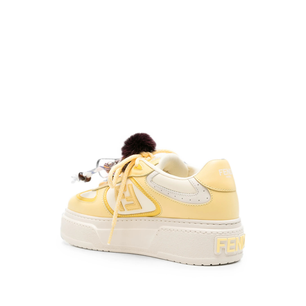 Match Pompom-Embellished Platform Sneakers