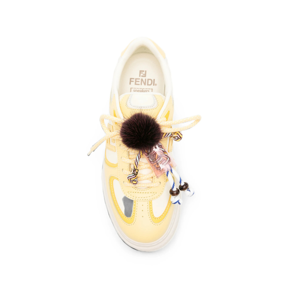 Match Pompom-Embellished Platform Sneakers