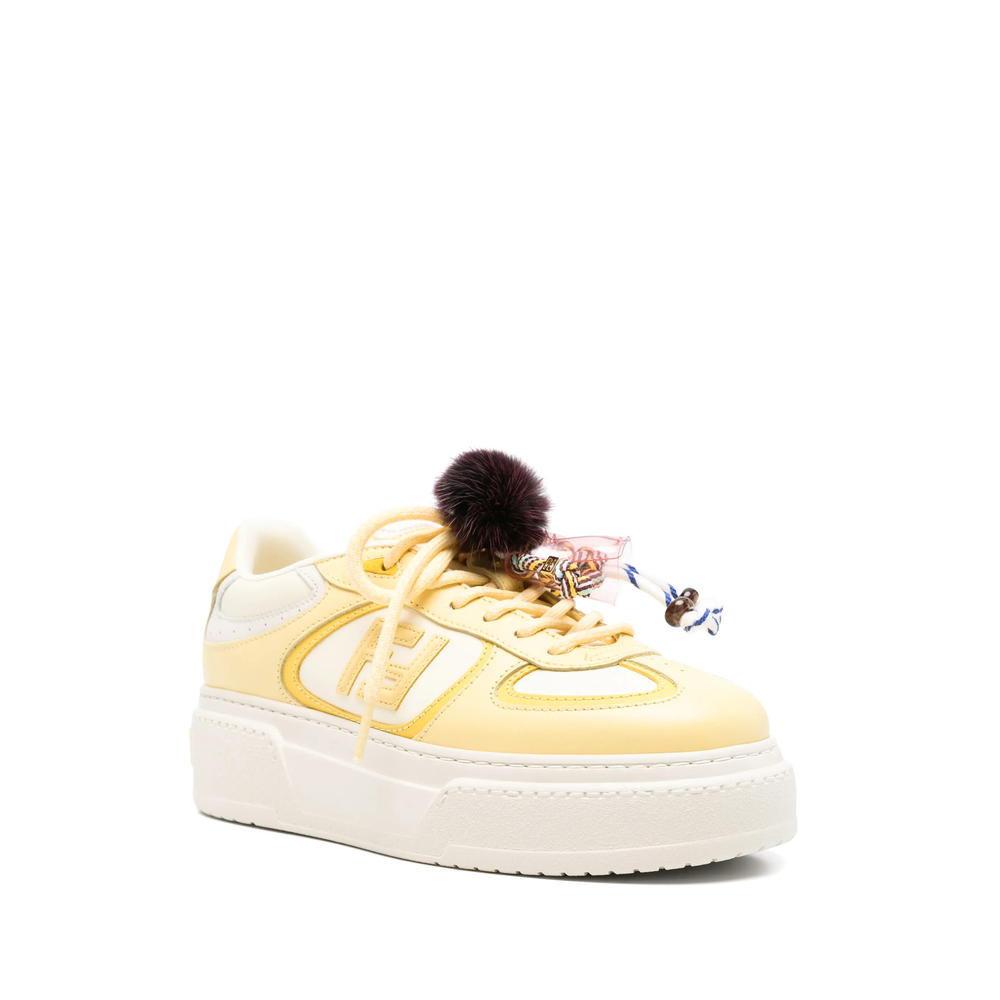 Match Pompom-Embellished Platform Sneakers