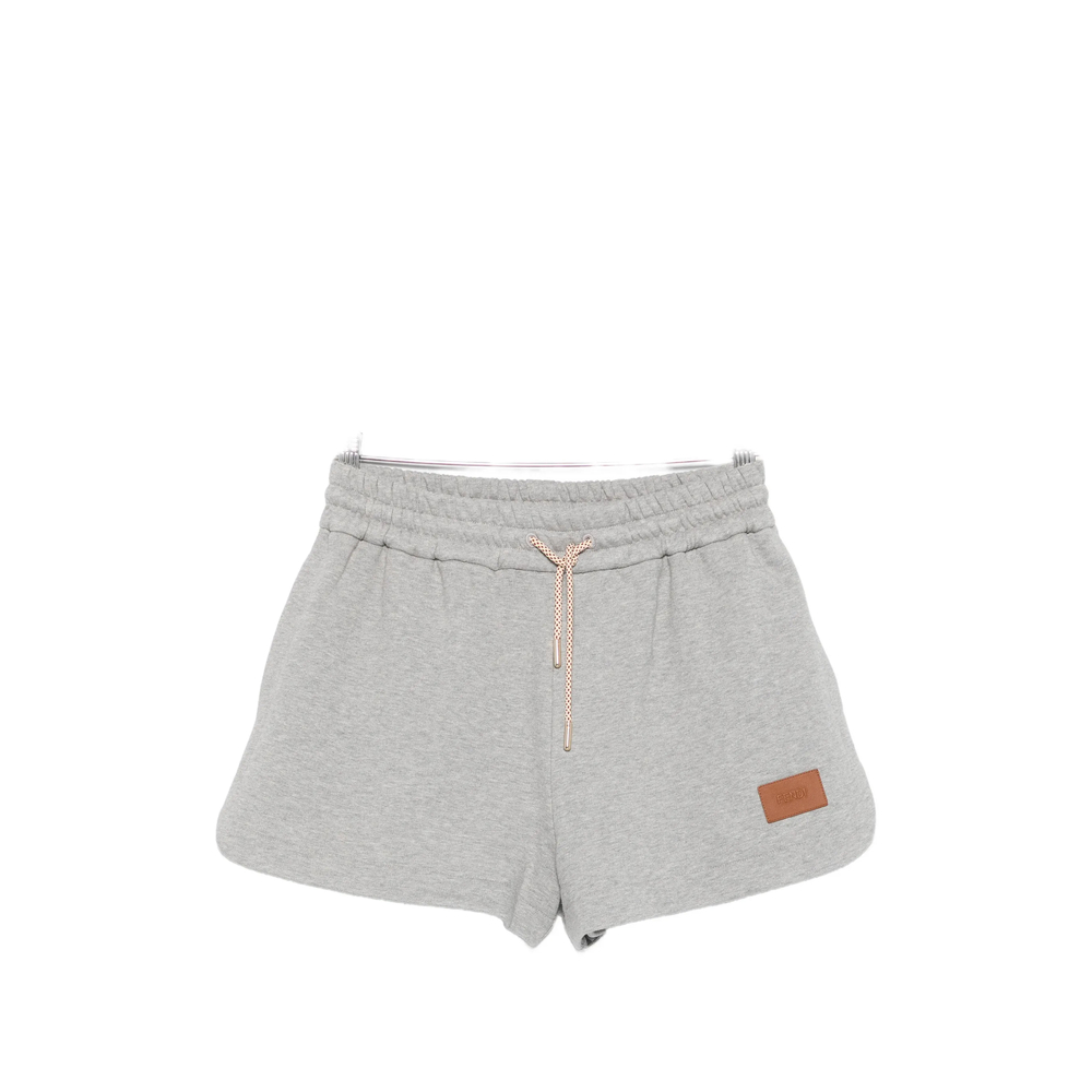 Fendi Logo-patch Track Shorts In Gray