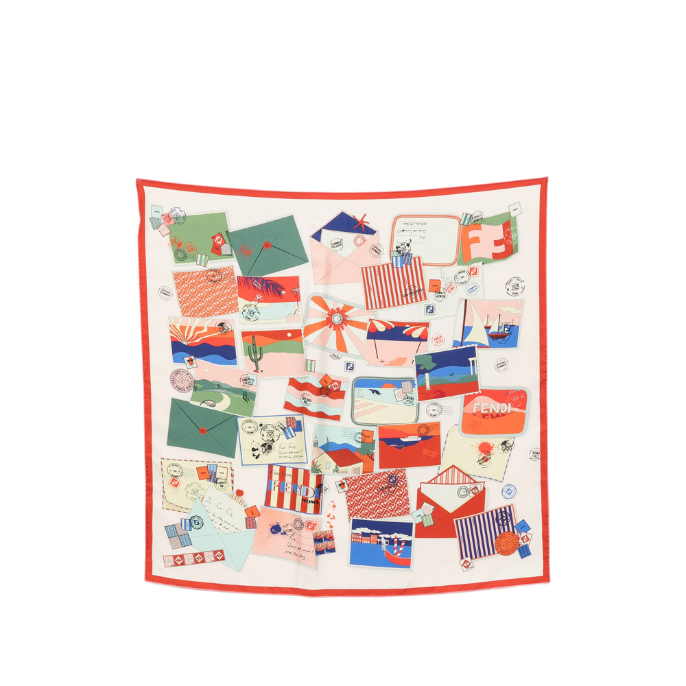 Fendi FF Logo Postcard-print Scarf
