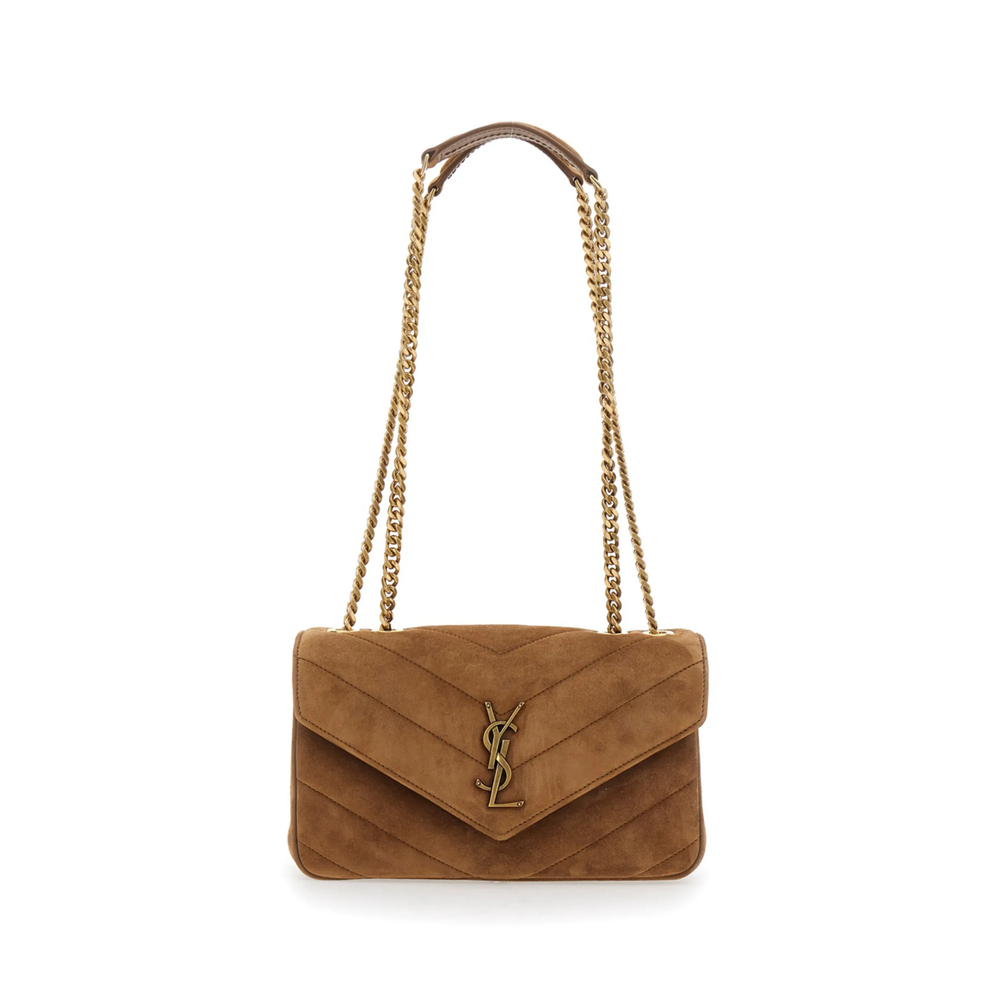 Loulou Small In Matelassé Suede Bag